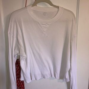 john galt white thermal cropped long sleeve